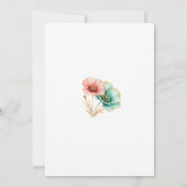 青またはピンクの水彩画 性別発表パーティー セーブザデート (裏面)