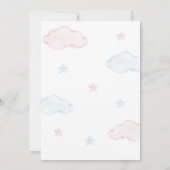 青またはピンクの真珠の待ちジェンダーの表示パーティー 招待状 (裏面)