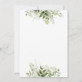 青またはピンクの緑の文字の性別の表示パーティー 招待状 (裏面)