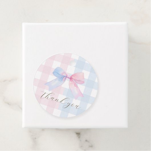 青またはピンクの赤ちゃんシャワーメッセージカード フェイバータグ (インサイチュ)