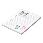 青またはピンクの赤ちゃんシャワー名レースゲーム ノートパッド (回転)