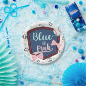 青またはピンクの野球または弓ジェンダーリビール ペーパープレート (パーティー)