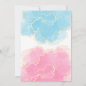 青またはピンク彼または彼女の男の子または女の子の性別を明らかにする 招待状 (裏面)