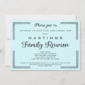 青または任意の色ファミリ懇親会招待状 招待状 (正面)