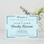 青または任意の色ファミリ懇親会招待状 招待状 (スタンド正面)