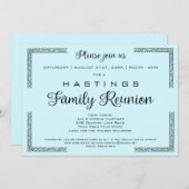 青または任意の色ファミリ懇親会招待状 招待状 (正面/裏面)