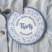 青または白の第30誕生会の第30パターン 缶バッジ (インサイチュ)