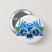 青または緑のトラックバイク 缶バッジ (正面&裏面)