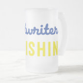 青または金ゴールドのビールのジョッキを出版している脚本家 フロストグラスビールジョッキ (正面右)