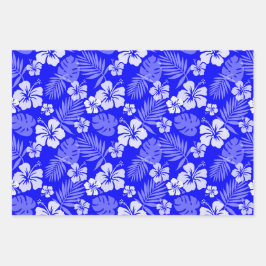 青みがかったオレンジ色の熱帯性ハイビスカスの花 ラッピングペーパーシート