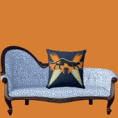 青みがかったオレンジ色の黒かわいい猫モダン動物園動物 クッション