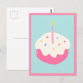 青みがかったピンクのケーキ ポストカード (正面/裏面)