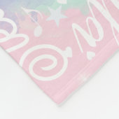 青みがかったピンクの水の色のハート、星、音楽 フリースブランケット (角)