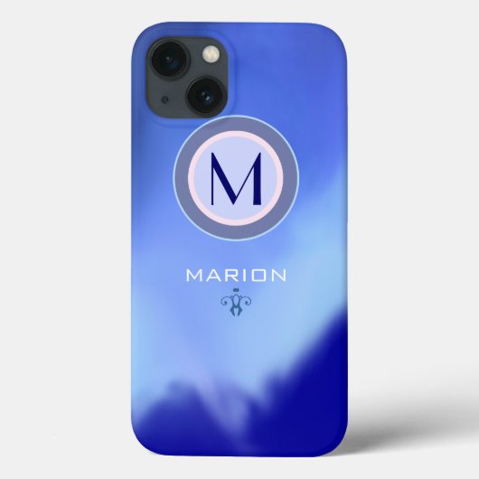 青みがかったモノグラム Case-Mate iPhoneケース (裏面)