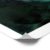 青みがかった抽象芸術の風景 ポスター (角)