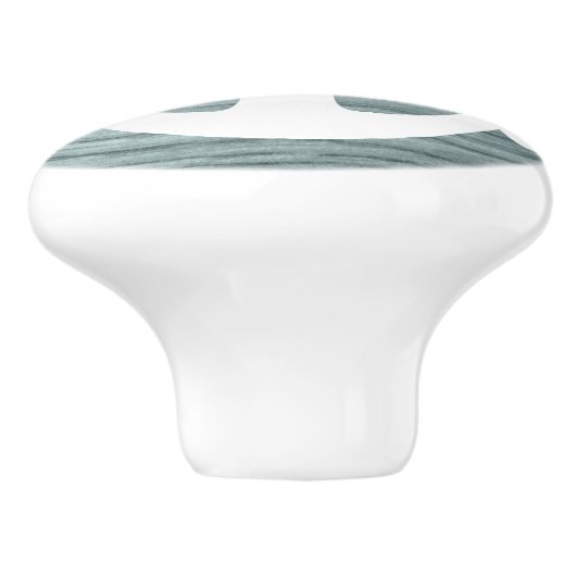 青みがかった樹齢の木の外観プリントと航海のいかり セラミックノブ (側面)