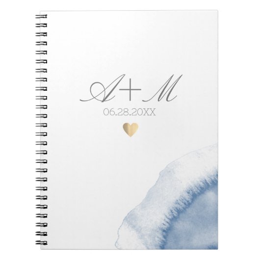 青みがかった水色の詳細結婚の ノートブック (正面)
