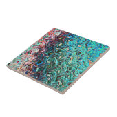 青みがかった液体のジェル抽象画 タイル (側面)