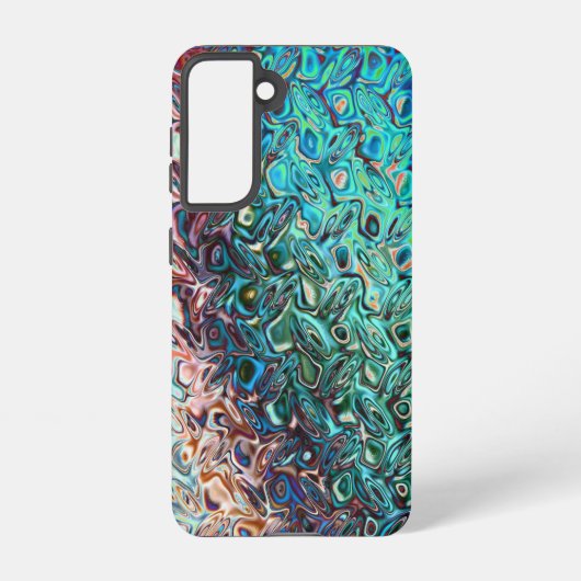 青みがかった液体ジェルの抽象画 SAMSUNG GALAXYケース (裏面)