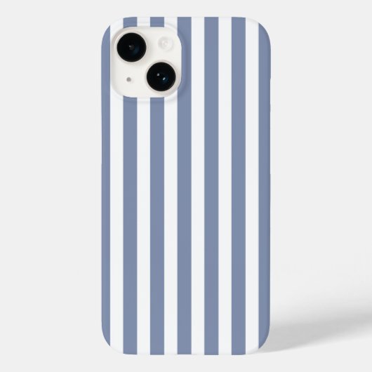 青みがかった灰色と白のキャンディストライプ Case-Mate iPhoneケース (裏面)