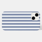青みがかった灰色と白のキャンディストライプ Case-Mate iPhoneケース (裏面 (横))