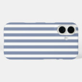 青みがかった灰色と白の飴ストライプ Case-Mate iPhoneケース (裏面 (横))