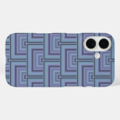 青みがかった灰色のストライプの四角い鱗模様 Case-Mate iPhoneケース (裏面 (横))