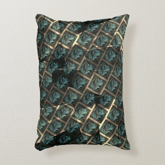 青みがかった灰色のレンガ効果、線の暗いスポットの下 アクセントクッション (正面(垂直))