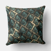 青みがかった灰色のレンガ効果、線の暗いスポットの下 クッション (裏面)