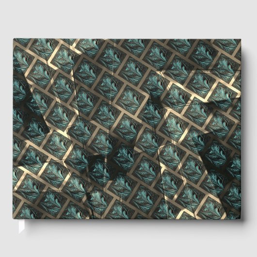 青みがかった灰色のレンガ効果、線の暗いスポットの下 ゲストブック (正面)