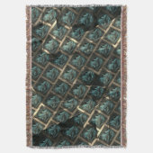 青みがかった灰色のレンガ効果、線の暗いスポットの下 スローブランケット (正面縦)