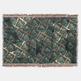 青みがかった灰色のレンガ効果、線の暗いスポットの下 スローブランケット