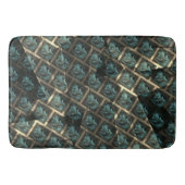 青みがかった灰色のレンガ効果、線の暗いスポットの下 バスマット (正面)