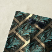 青みがかった灰色のレンガ効果、線の暗いスポットの下 ビーチタオル (インサイチュ)