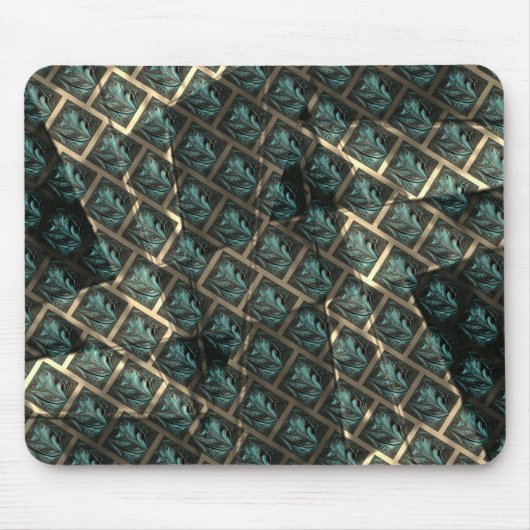 青みがかった灰色のレンガ効果、線の暗いスポットの下 マウスパッド (正面)