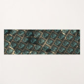 青みがかった灰色のレンガ効果、線の暗いスポットの下 ヨガマット (正面(横))