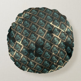 青みがかった灰色のレンガ効果、線の暗いスポットの下 ラウンドクッション