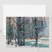 青みがかった灰色の美しい冬の雪景色 シーズンカード (正面/裏面)