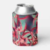 青みがかった灰色の霧雨の上に湾曲した赤いリボン 缶クーラー (缶正面)