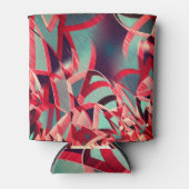 青みがかった灰色の霧雨の上に湾曲した赤いリボン 缶クーラー (正面)