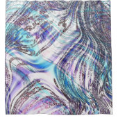 青みがかった牡蠣のスケッチ シャワーカーテン (正面)