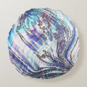 青みがかった牡蠣のスケッチ ラウンドクッション (正面)