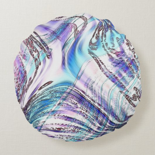 青みがかった牡蠣のスケッチ ラウンドクッション (裏面)