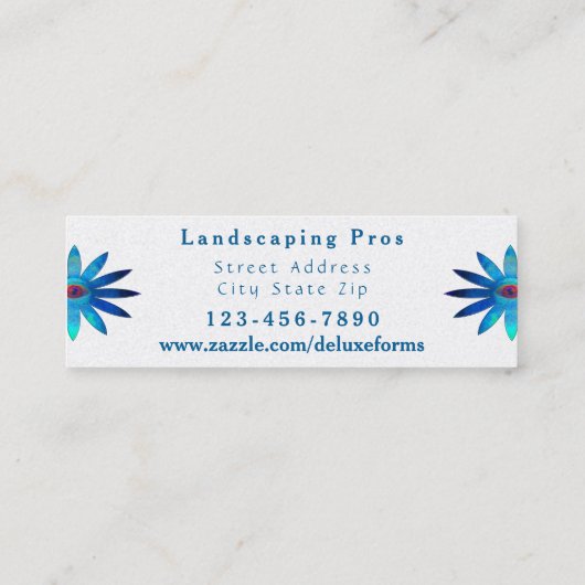 青みがかった目の花 スキニー名刺 (裏面)