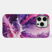 青みがかった紫の白い液体の電話箱 iPhoneケース (裏面横)