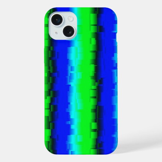 青みがかった緑の割れたガラスのストライプ iPhoneケース (裏面)