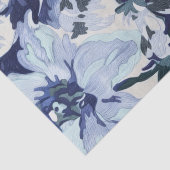 青みがかった美しい花柄デザイン 薄葉紙 (詳細)