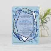 青みがかった花の彫刻テクスチャ背景 招待状 (スタンド正面)