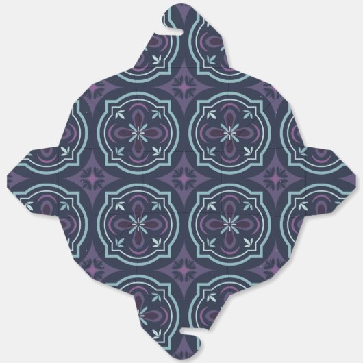 青みがかった花柄のタイルパターン フェイバーボックス (見開き)