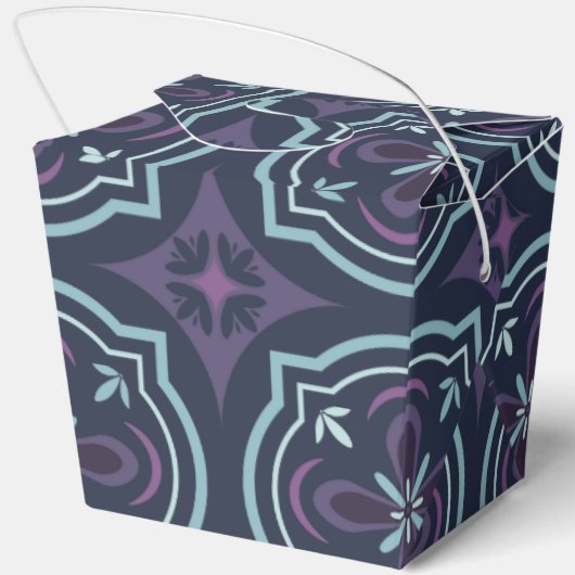 青みがかった花柄のタイルパターン フェイバーボックス (裏面)